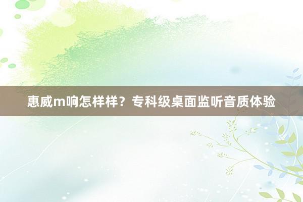 惠威m响怎样样？专科级桌面监听音质体验